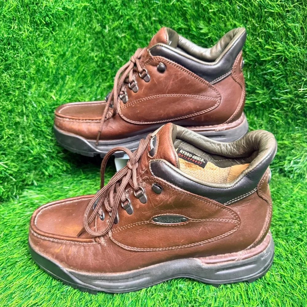Rockport XCS Hydro-Shield Waterproof Leather‎ Hiking Boots Mens 9.5 Brown ML966